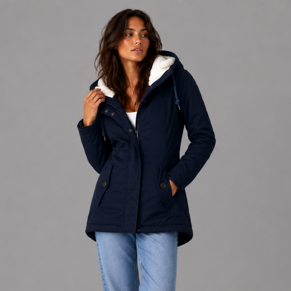 Women's Fur Hooded Winter Parka – Warm Fleece Lined Jacket