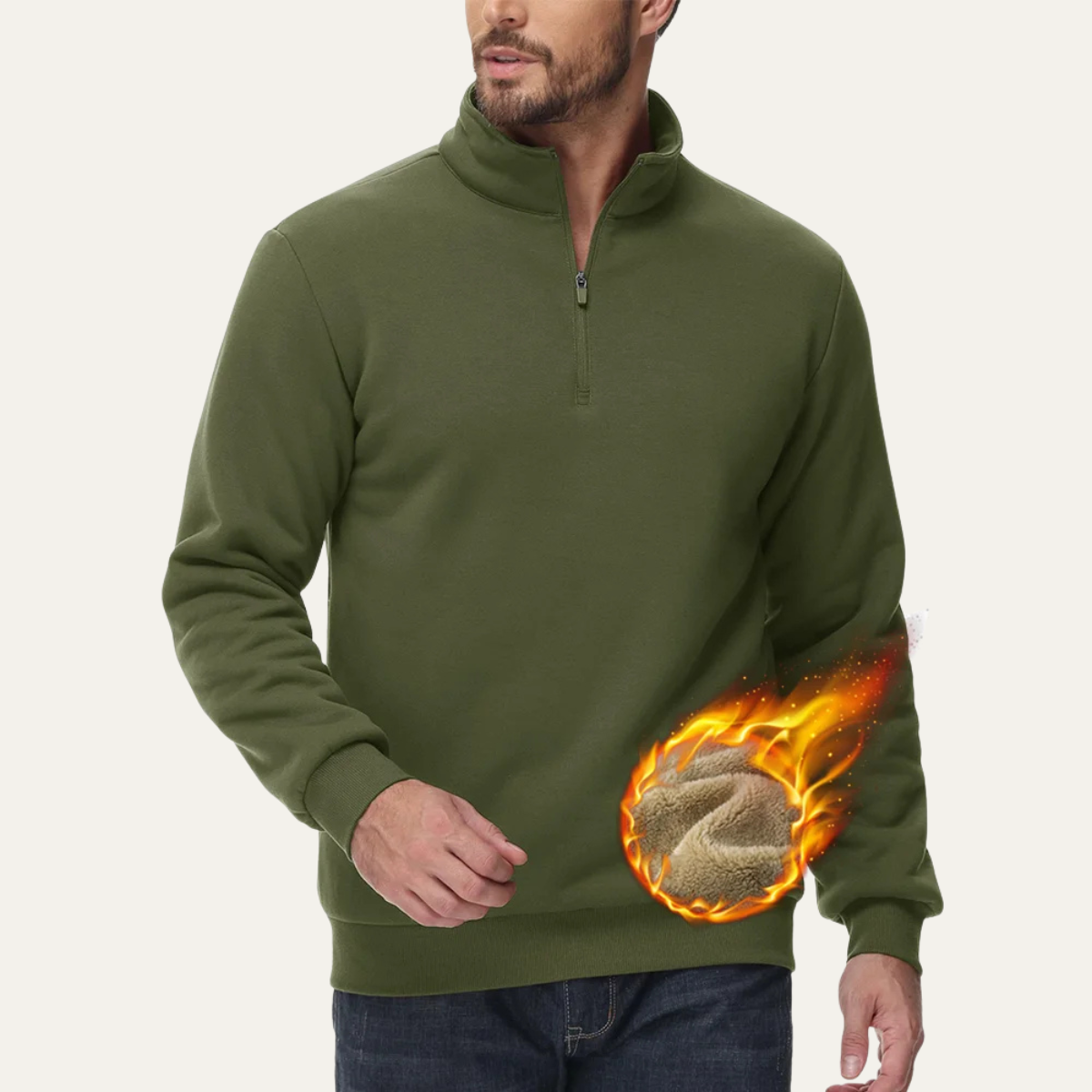 The Porta Romana Men’s Casual Thermal Warm Half Zip Turtleneck Sweater