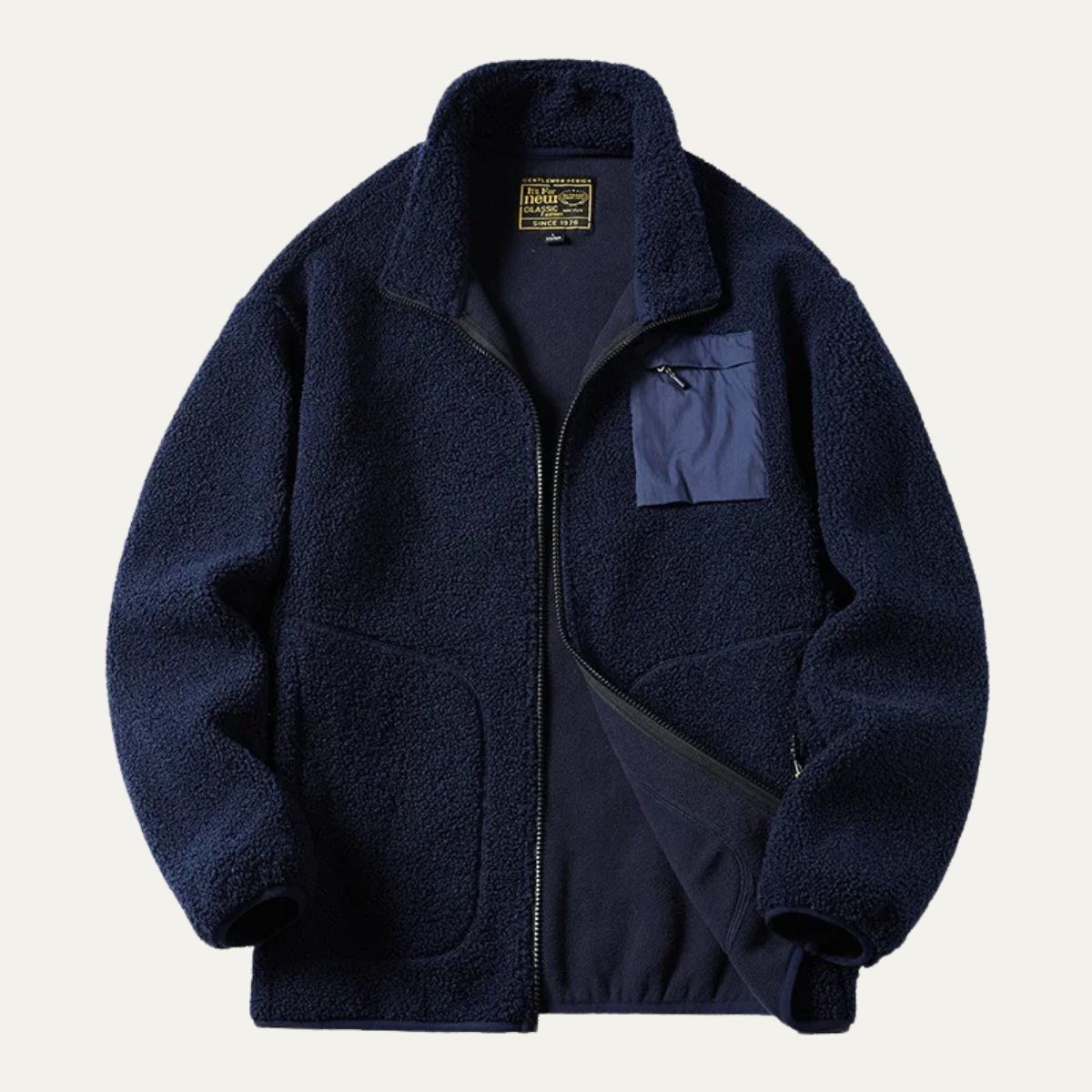 The Porta Venezia Men’s Thick Fleece Winter Warm Zip Up Sweater