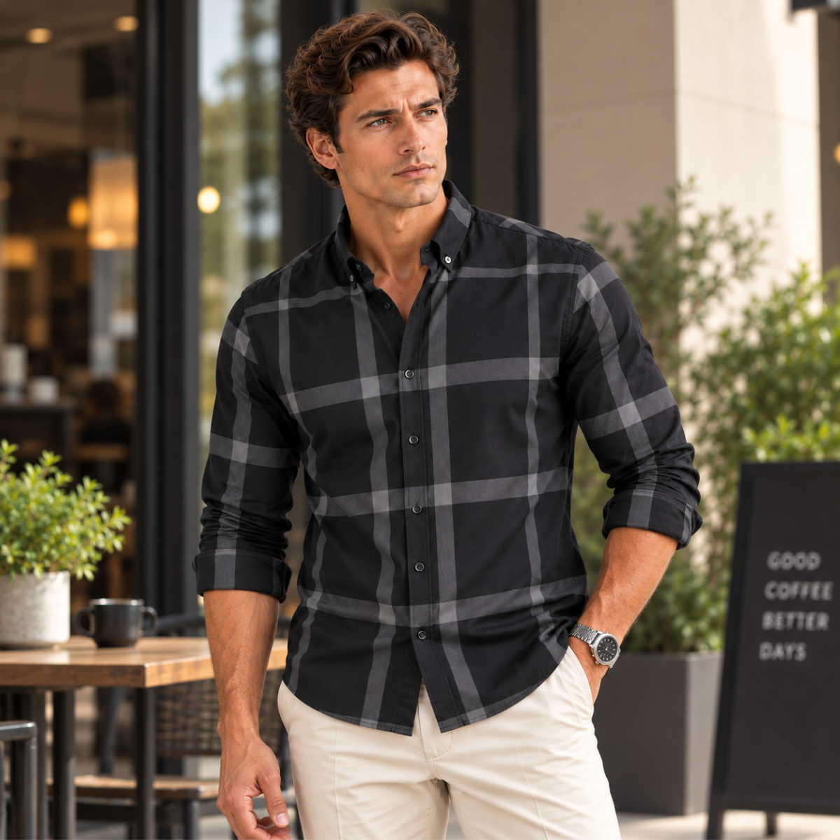 The Ashridge Men’s Classic Plaid Button Down Casual Shirt