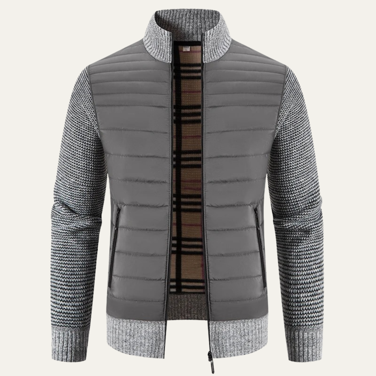 The Hillston Men’s Padded Stand Collar Winter Zip Up Jacket