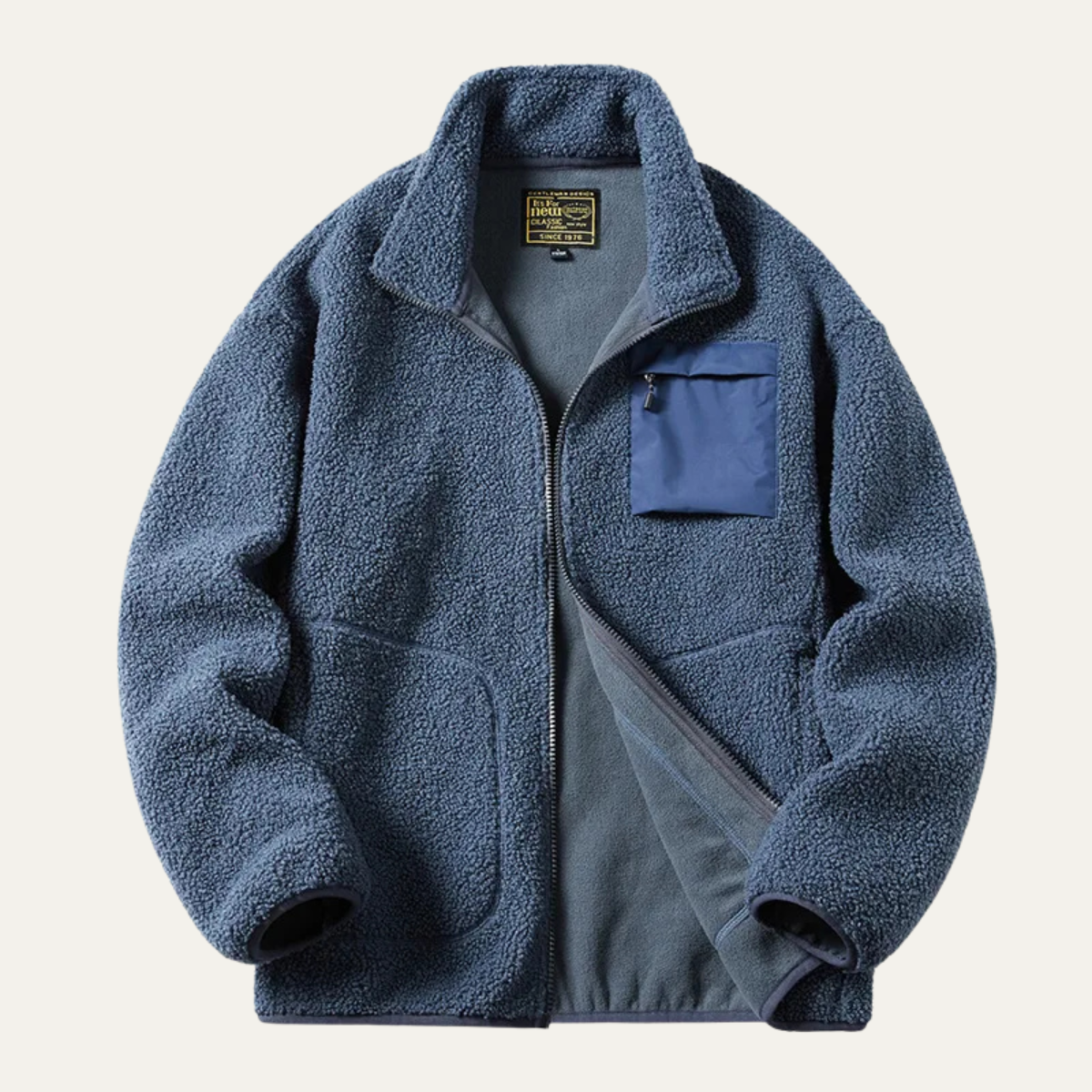 The Porta Venezia Men’s Thick Fleece Winter Warm Zip Up Sweater