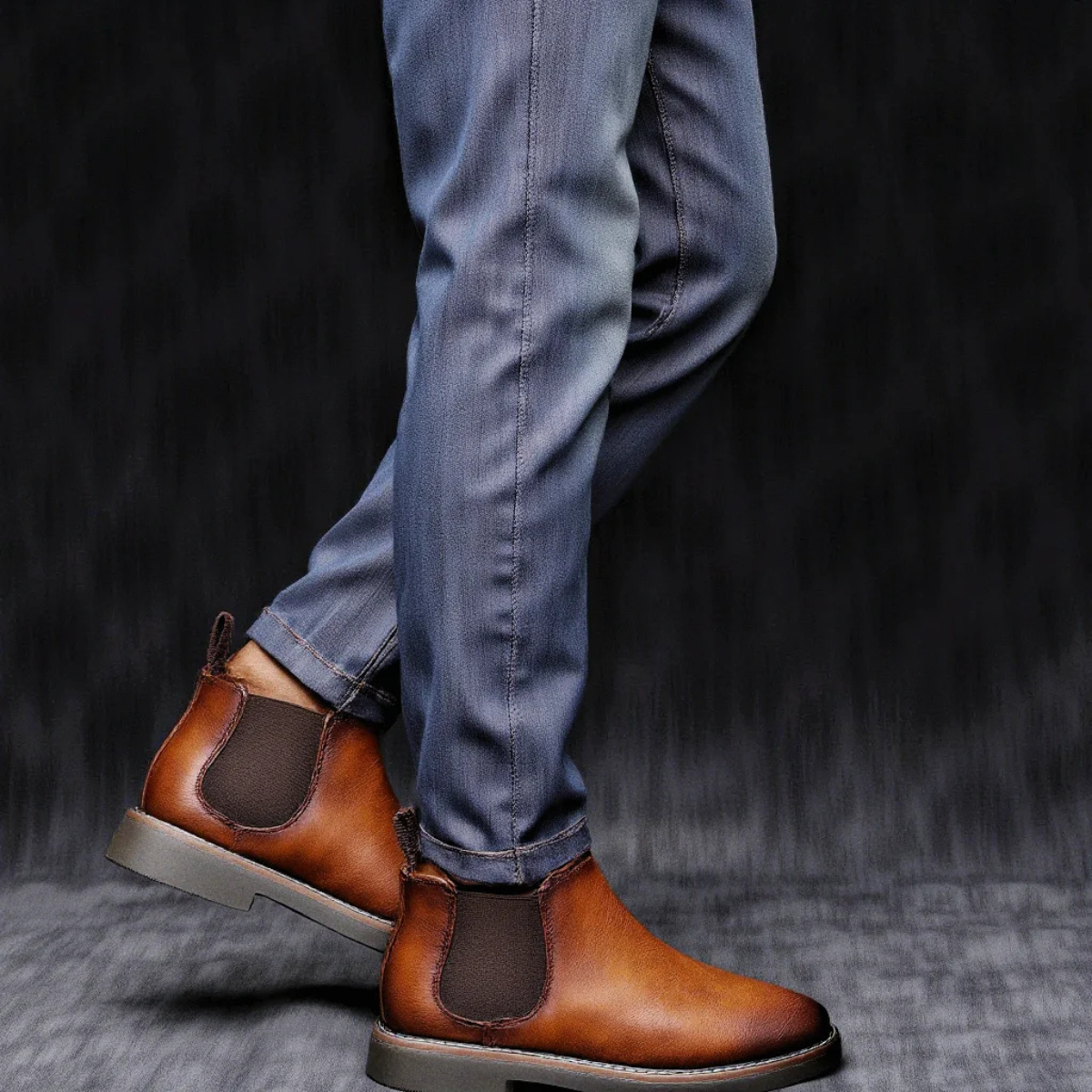The Mantova Men’s Classic Retro Slip On Ankle Leather Chelsea Boots