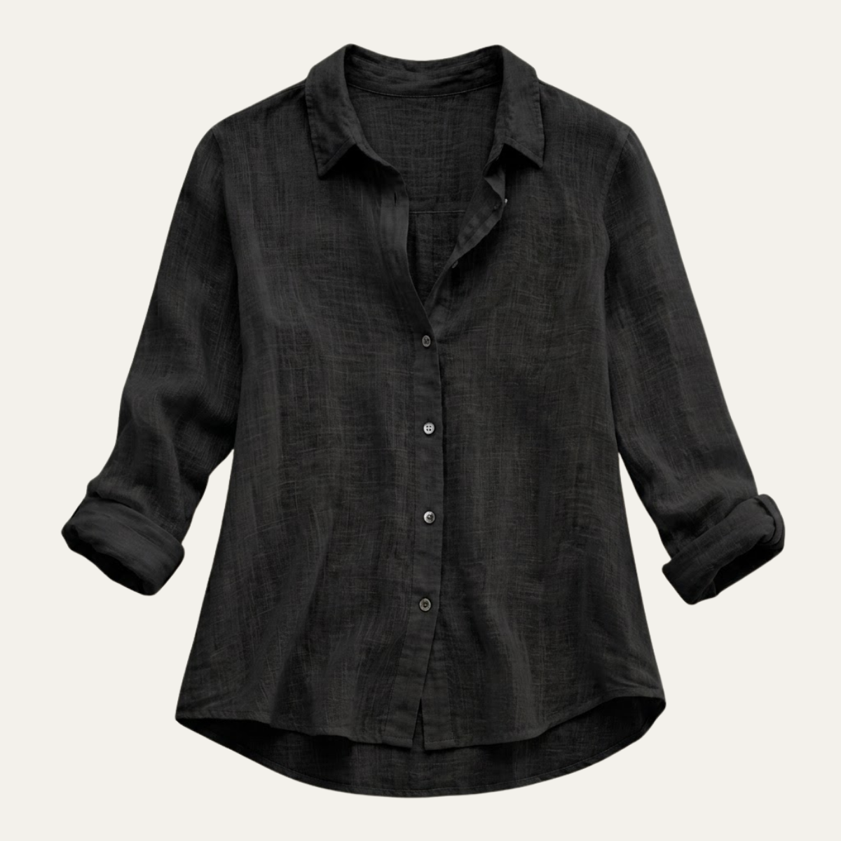 Summer Linen Blend Button Up Blouse