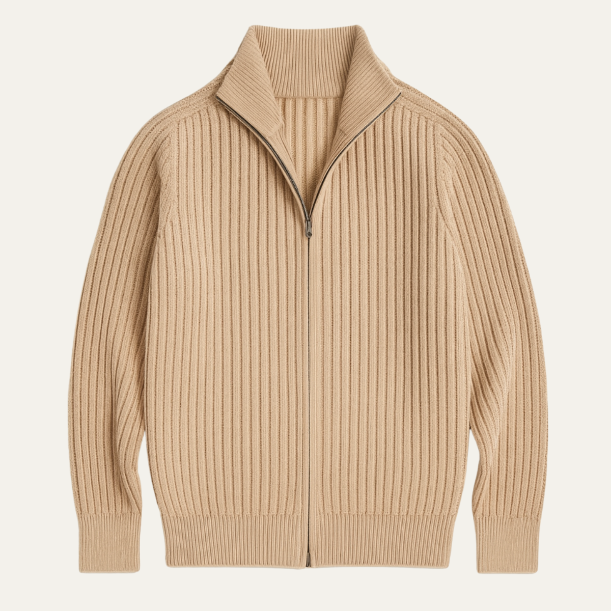 The Maplewood Park Men’s Modern Knit Warm Stand Collar Zip Up Cardigan