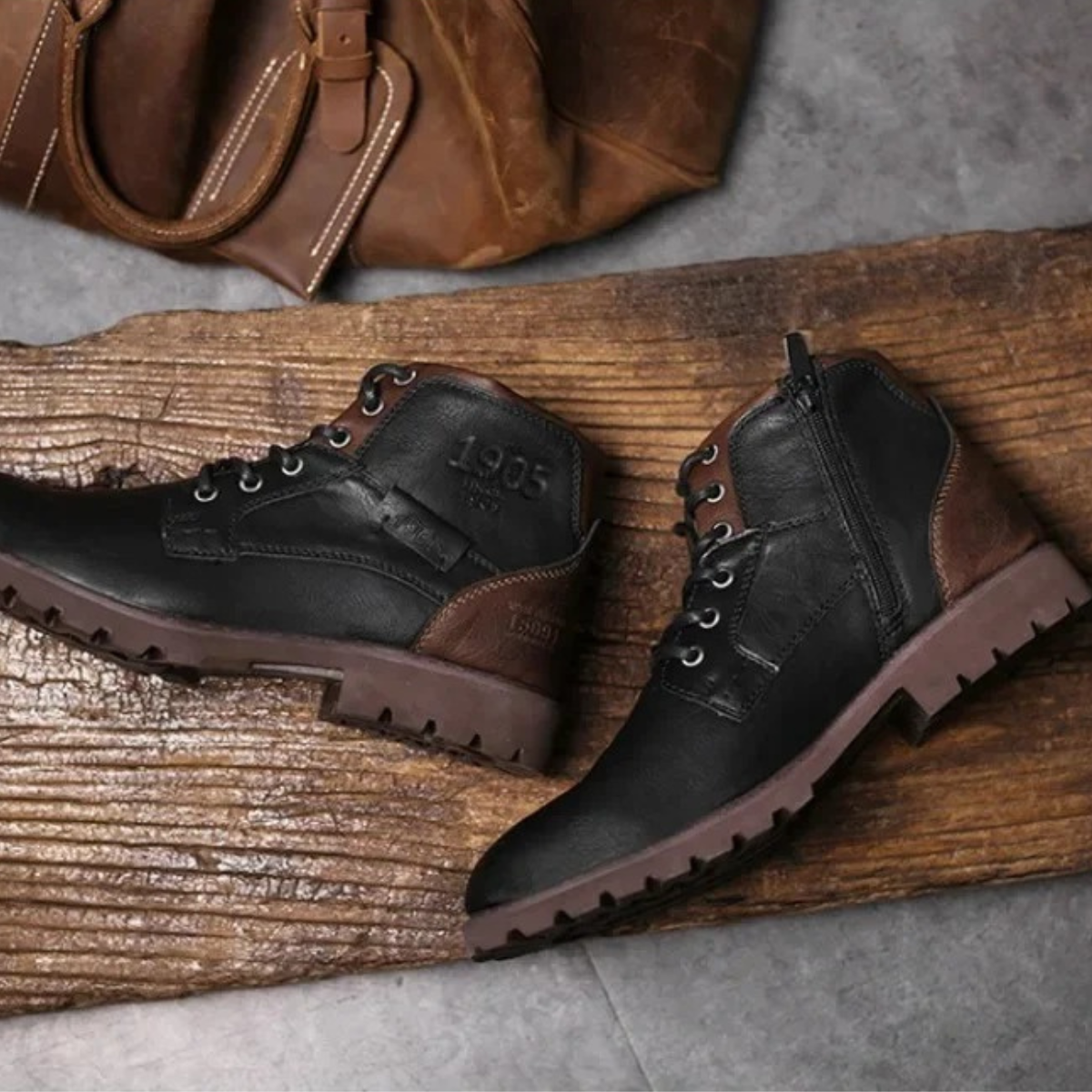 The Stanhope Men’s Vintage Durable Ankle Biker Boots