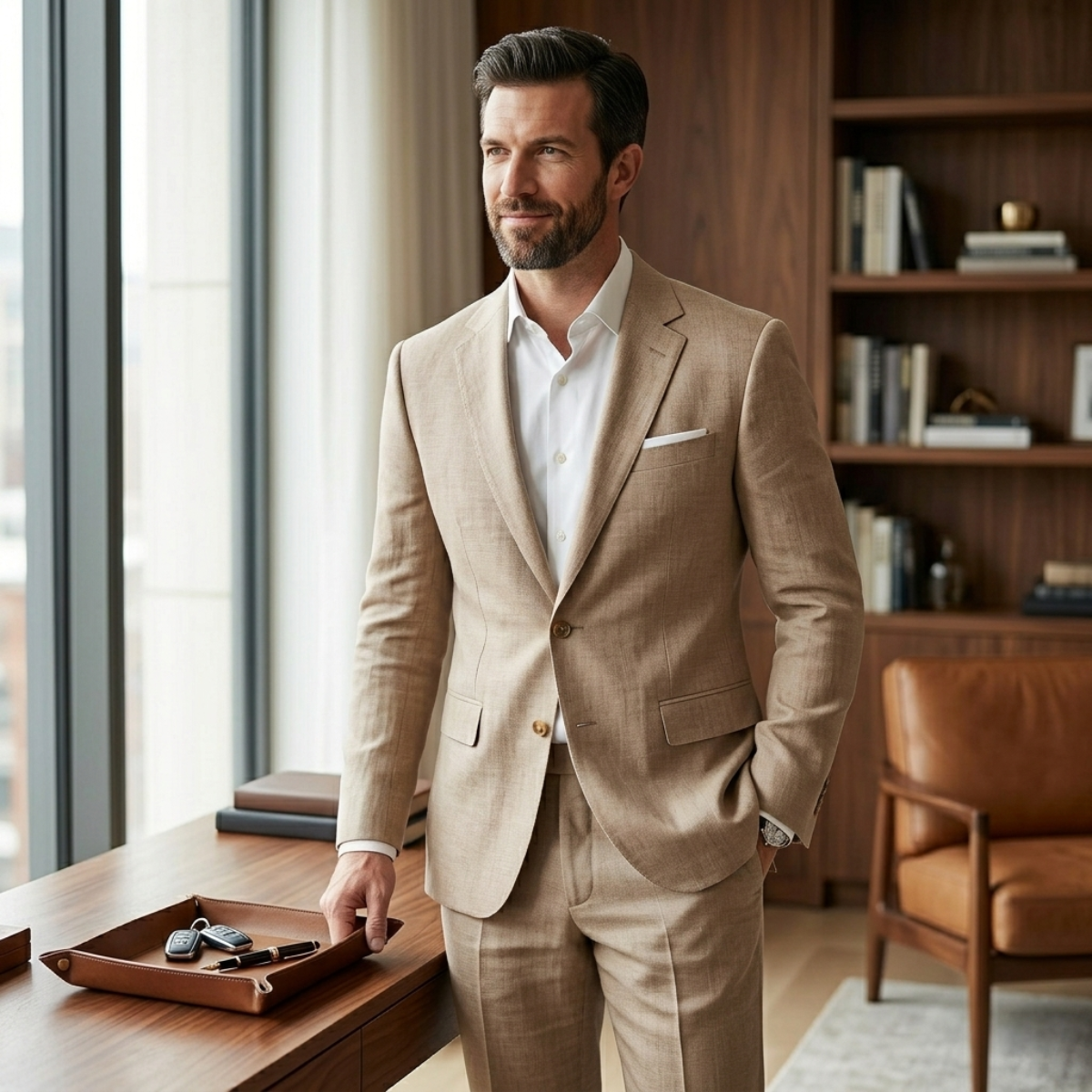 The Brescia Men’s Two Piece Suit – Slim Fit Blazer and Pants Formal Set