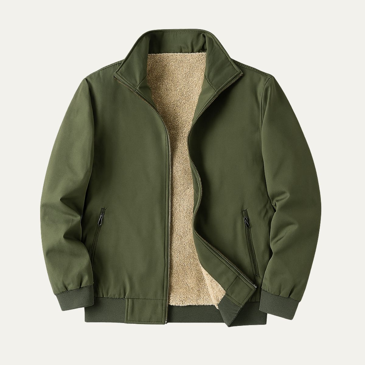 The Aspen Men’s Fleece Lined Windbreaker – Lightweight Multi Pocket Bomber Jacket
