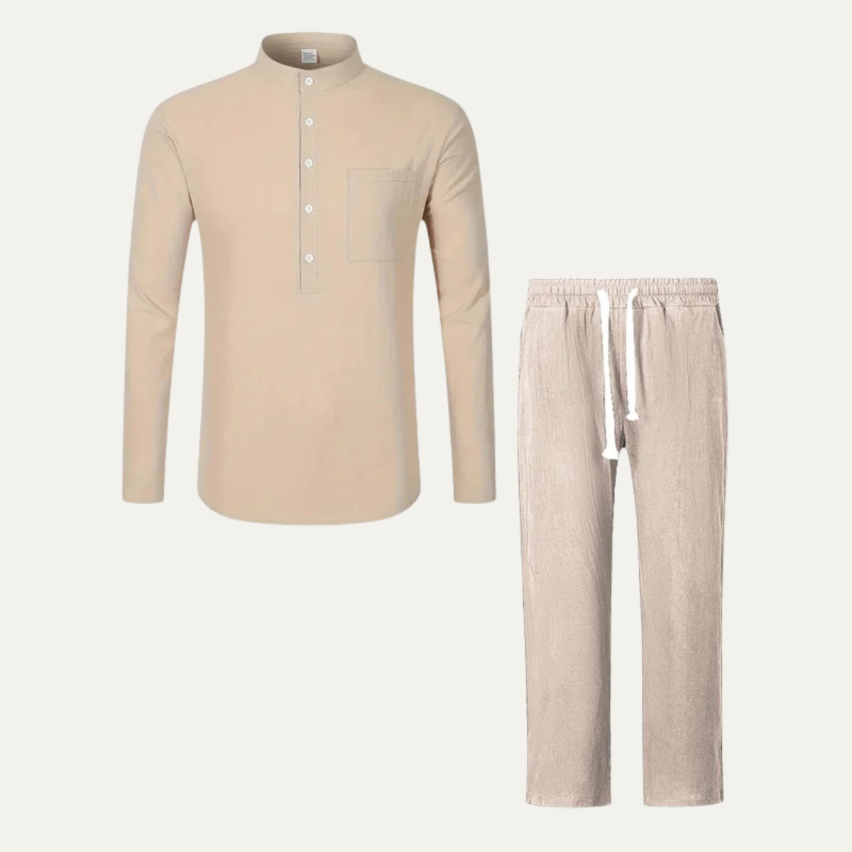 The Hillvale Men’s Lightweight Casual Linen Set – Polo &amp; Pants
