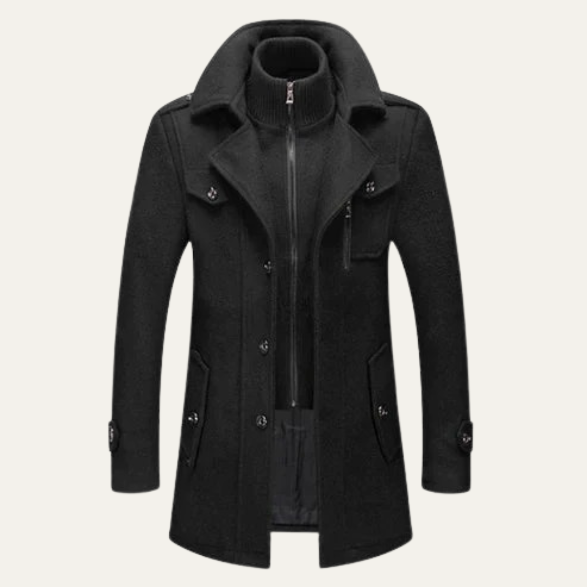 The Aberdeen Men’s Wool Blend Double Layer Coat