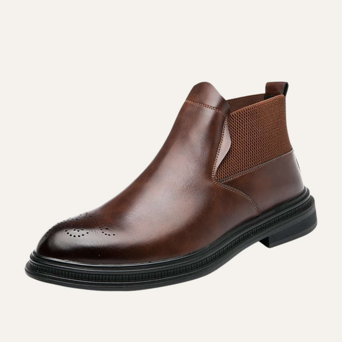 The Summerville Men’s Leather Brogue Detail Smart Casual Ankle Boots