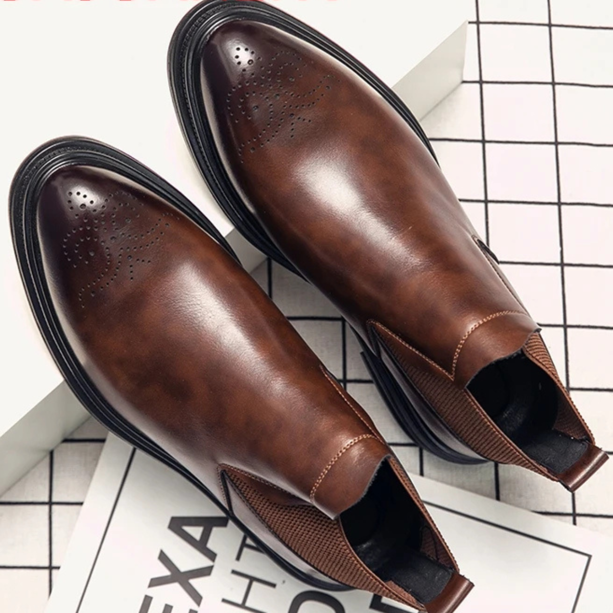 The Summerville Men’s Leather Brogue Detail Smart Casual Ankle Boots