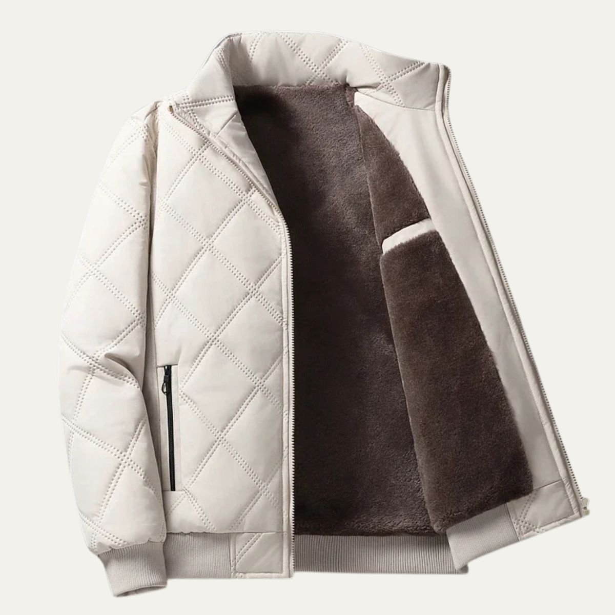 The Barbaresco Men’s Padded Zip Up Winter Quilted Fleece Jacket