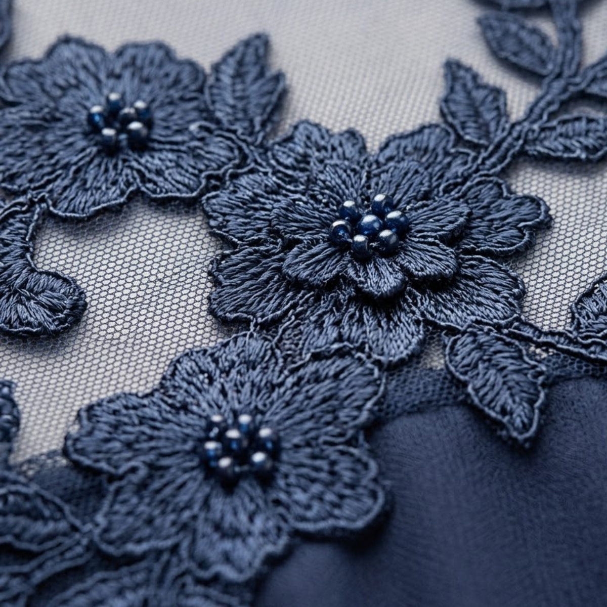Midi Lace Dress with Sheer Elbow Sleeves