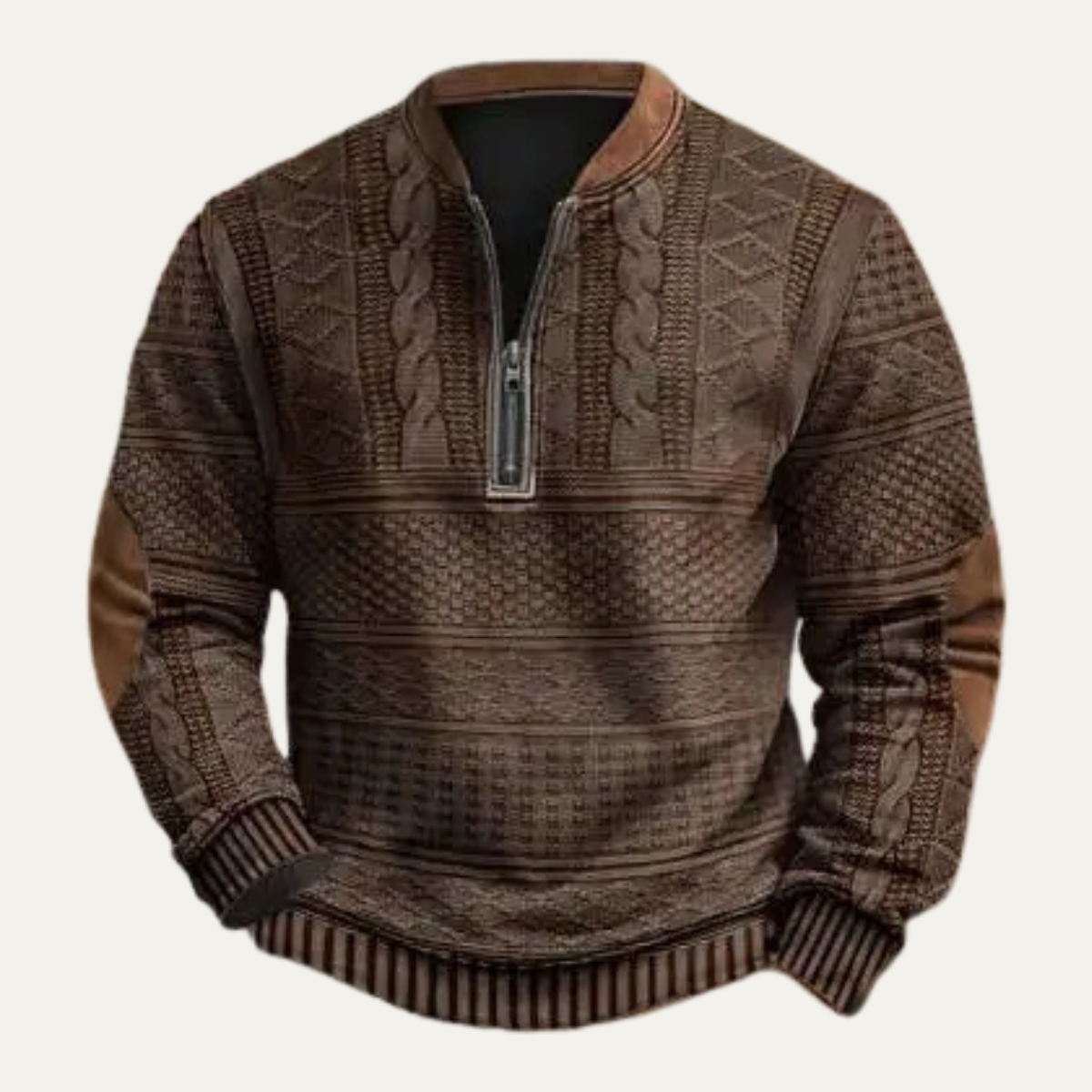 The Alderford Men's Trendy Knit Patterned Half Zip Sweater