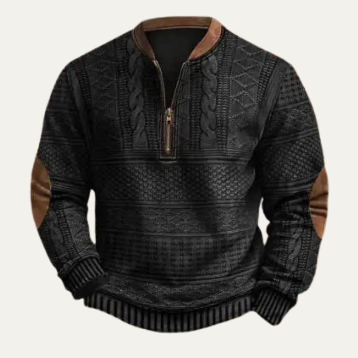 The Alderford Men's Trendy Knit Patterned Half Zip Sweater