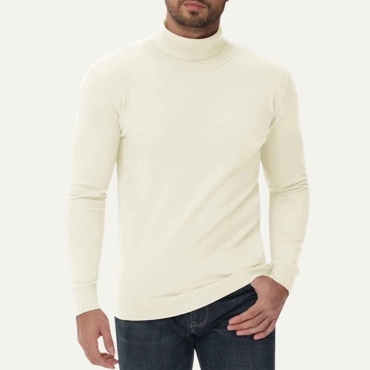 The Brighton Men's Slim Fit Cotton Classic Turtleneck Sweater