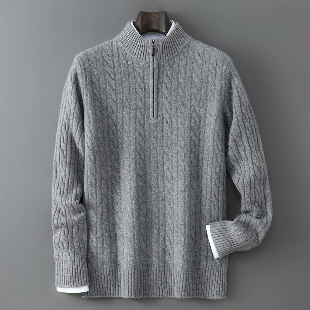 The Pinecrest Men's Warm Mock Neck Winter Knit Half Zip Sweater