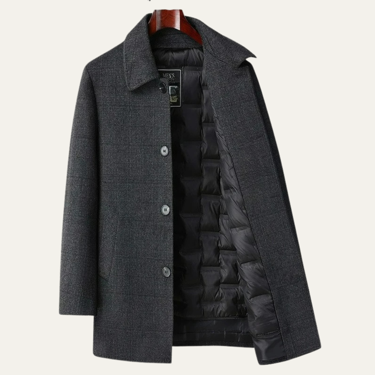 The Sanremo Men’s Winter Mid Length Wool Down Overcoat