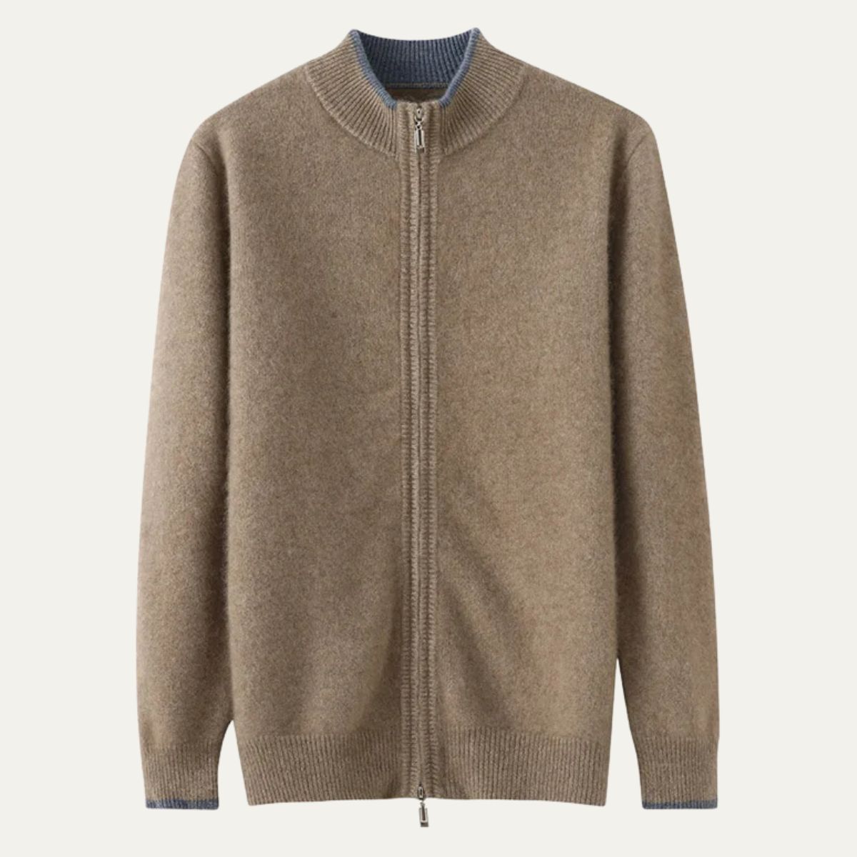 The Antibes Men’s Soft Warm Winter Knit Zip Up Wool Cardigan