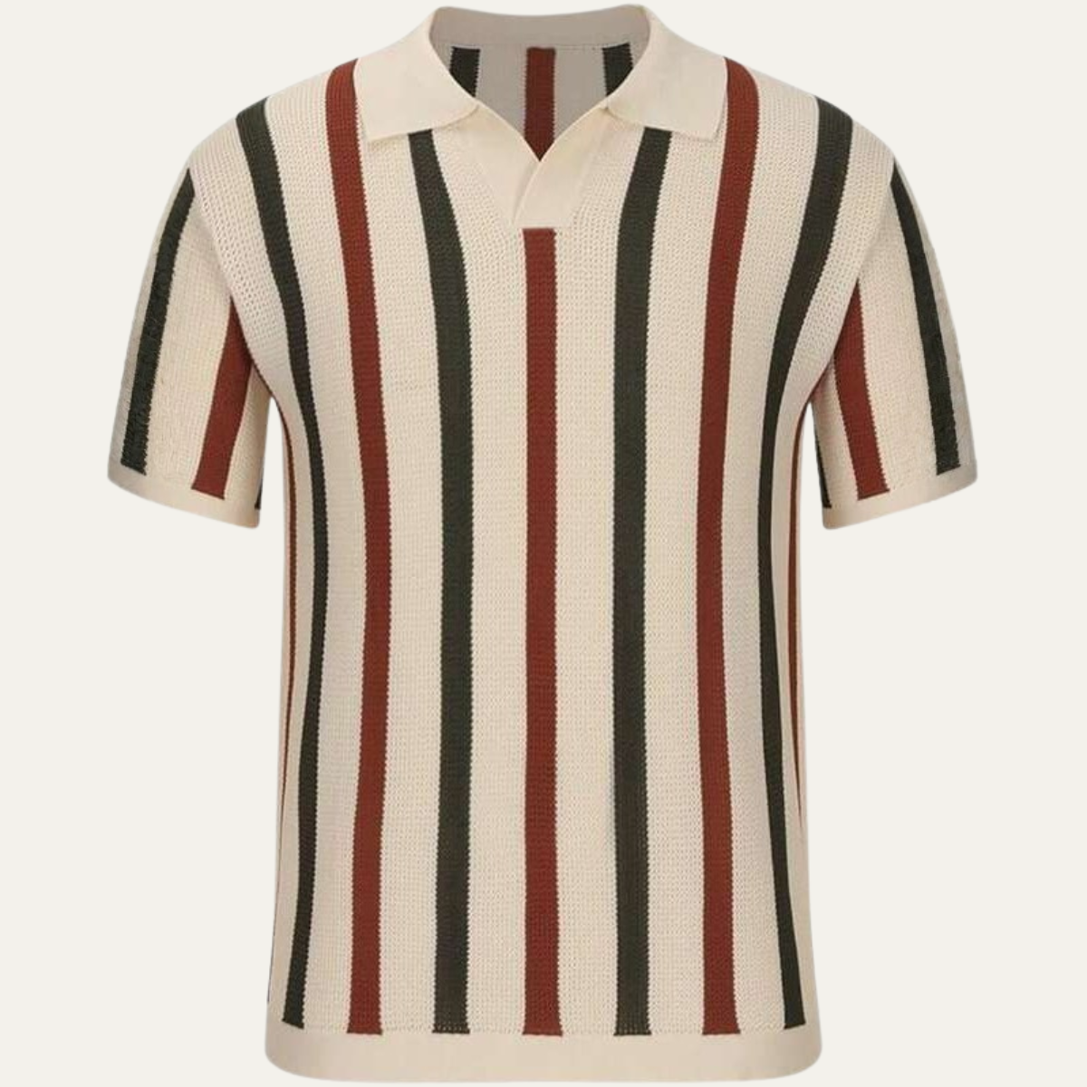 The Pinecrest Hill Men’s Vintage Striped Knit Polo Shirt