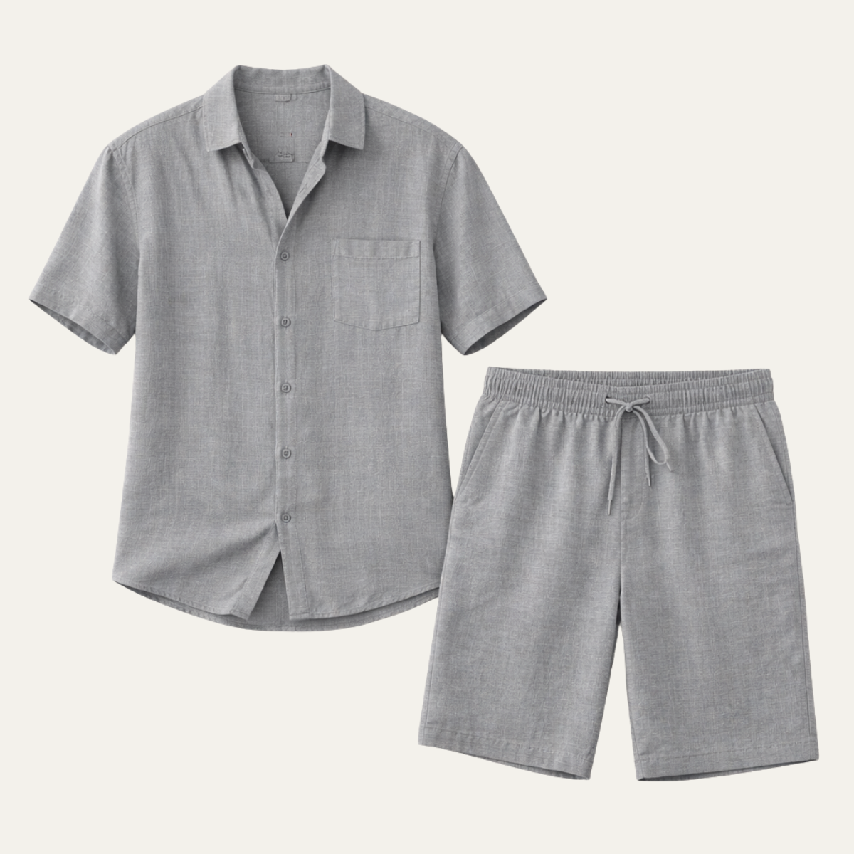 The Willowford Ridge Men’s Breathable Summer Linen Set –Shirt &amp; Shorts