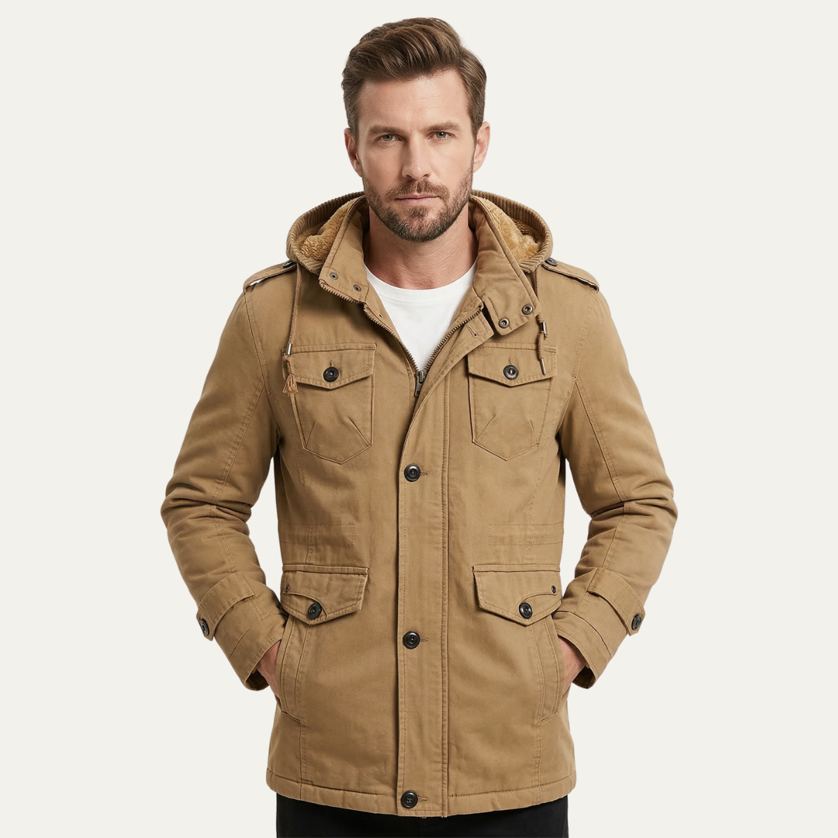The Oakfield Men’s Warm Fleece Lined Hooded Winter Parka Jacket