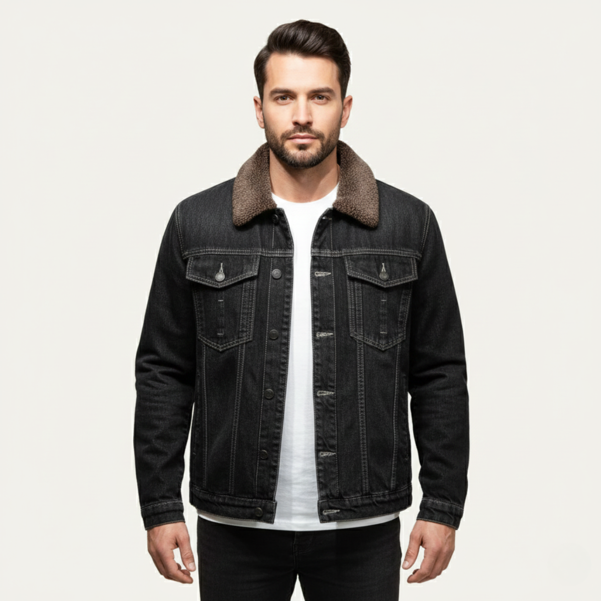 The Kilmarnock Men's Fleece Lined Denim Winter Jacket