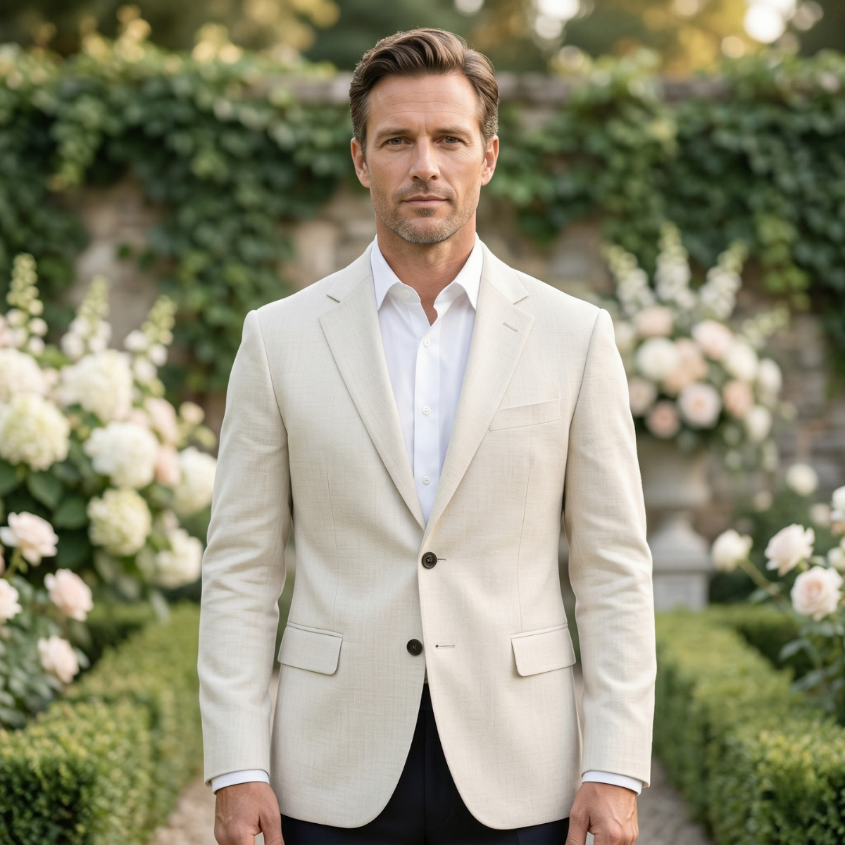 The Brenton Men's Smart Casual Slim Fit Cotton Blazer - Wedding Guest