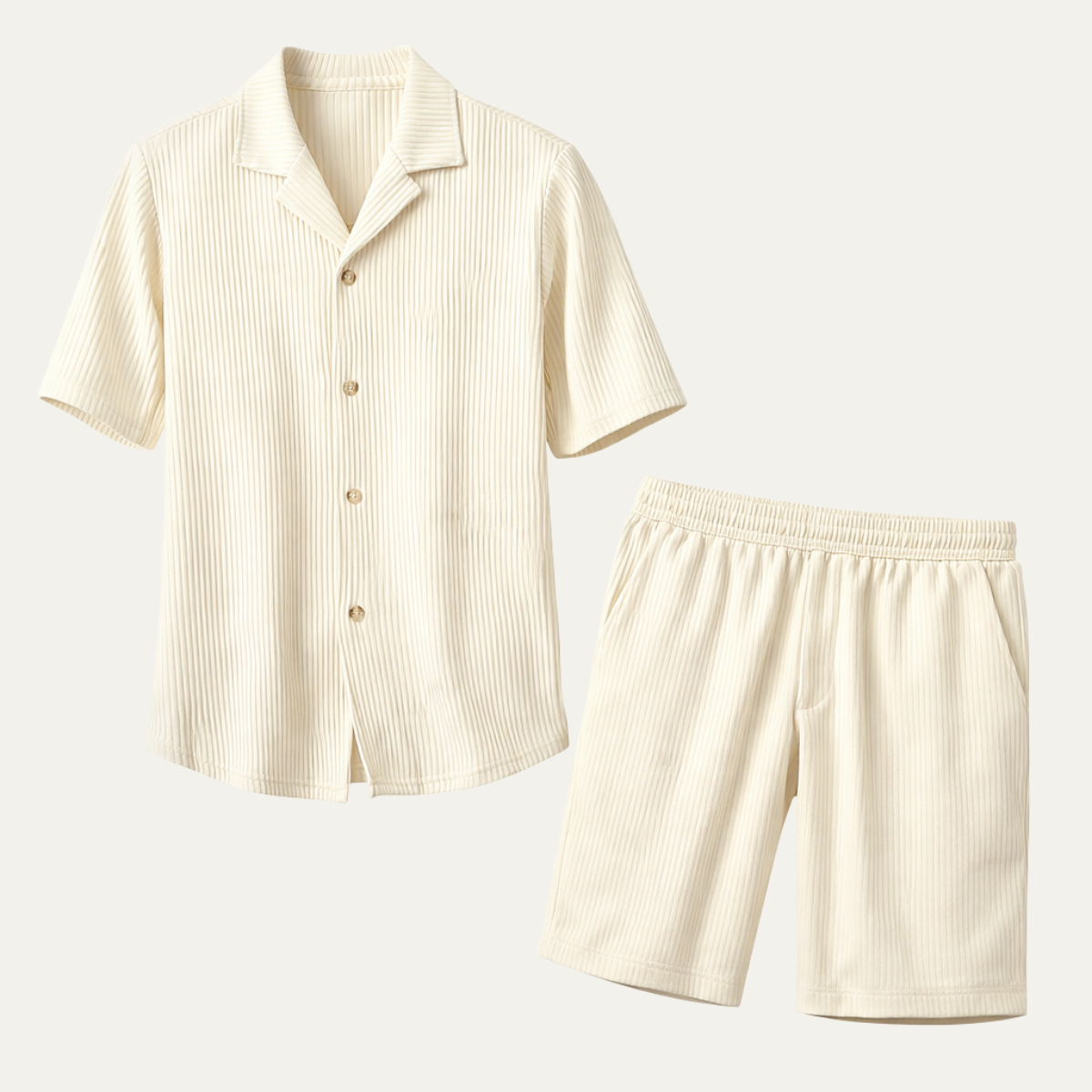 The Deerfield Men’s Corduroy Shirt &amp; Shorts Set