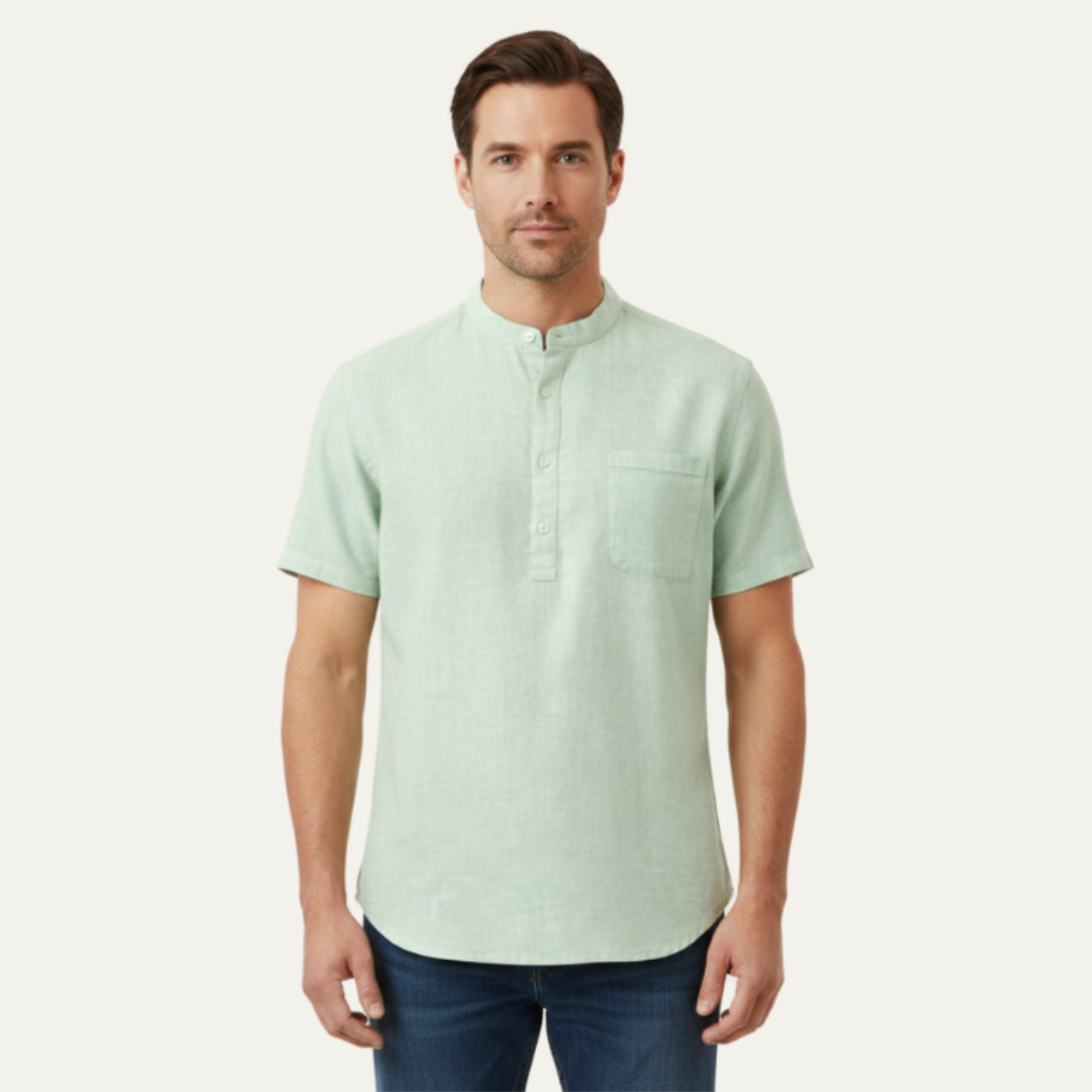 The Sicily Men’s Classic Linen Henley Summer Shirt