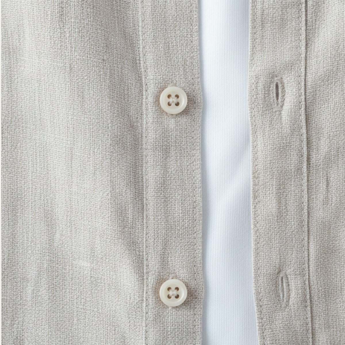 The Brookfield Lane Men’s Vintage Thin Round Neck Linen Shirt