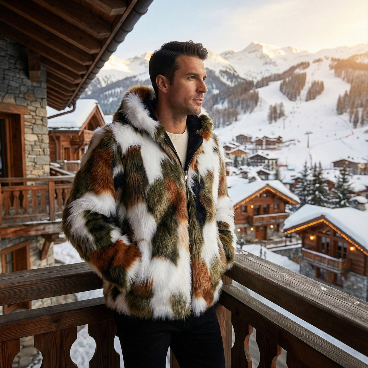 The Garda Porto Men’s Elegant Soft Fur Hooded Winter Jacket