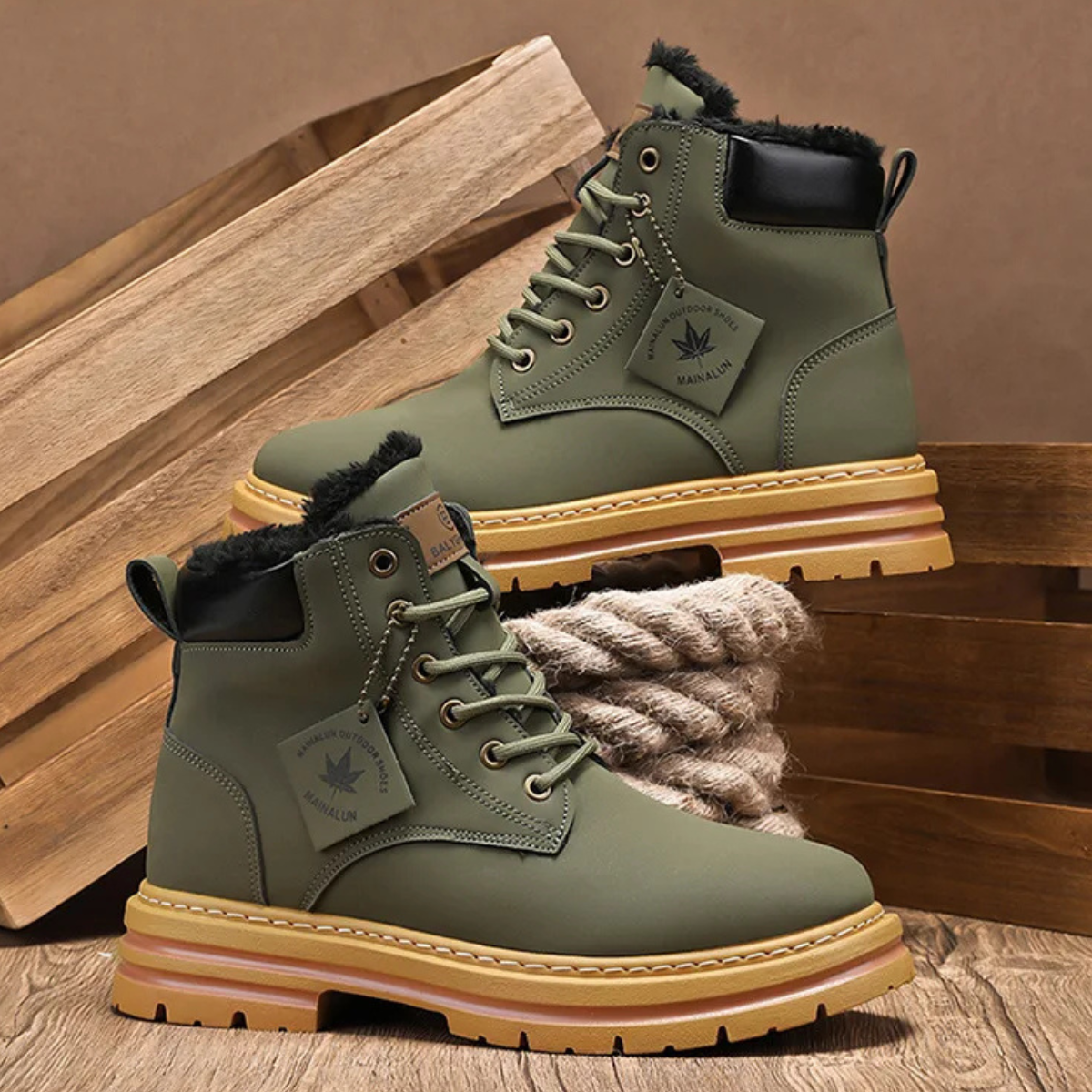 The Silverlake Men’s Cozy Fur Lined Insulated Snow Boots