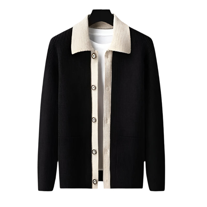 The Inverness Elegant Wool Cardigan with Pockets for Men