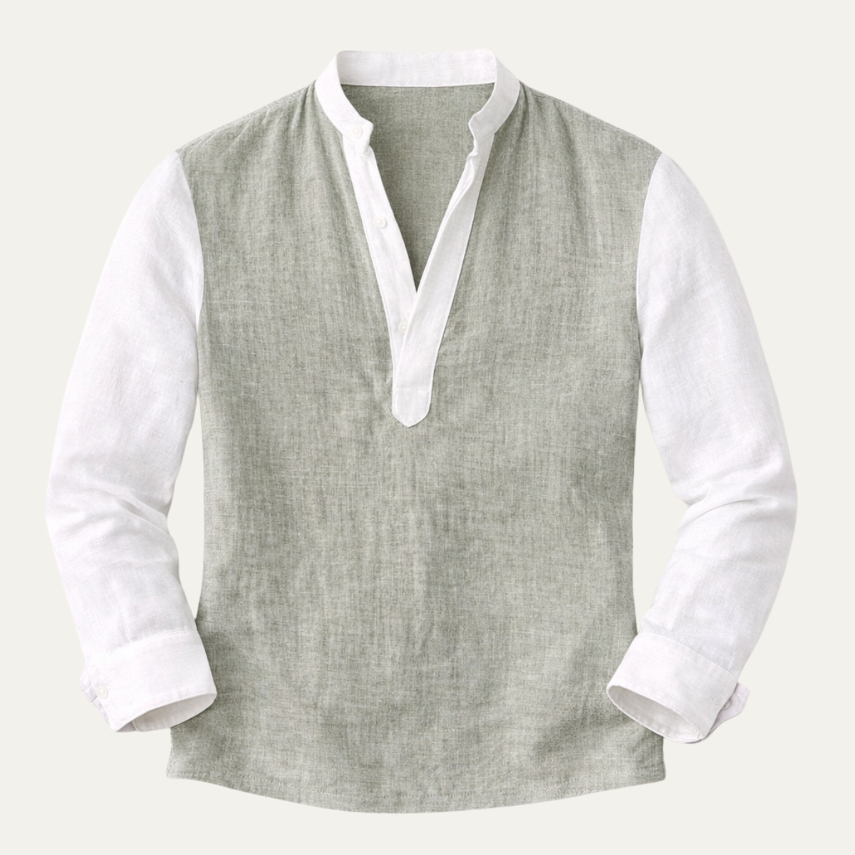 The Avignon Men’s Linen Blend Deep V Neck Lightweight Shirt