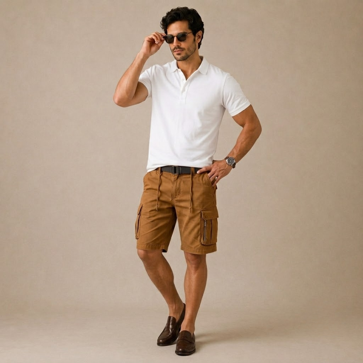 The Whitlock Men’s Casual Utility Cotton Cargo Shorts