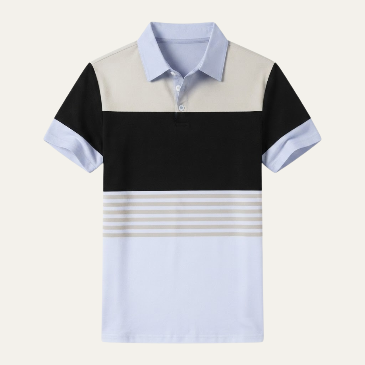 The Bergamo Men’s Casual Color Block Summer Polo Shirt