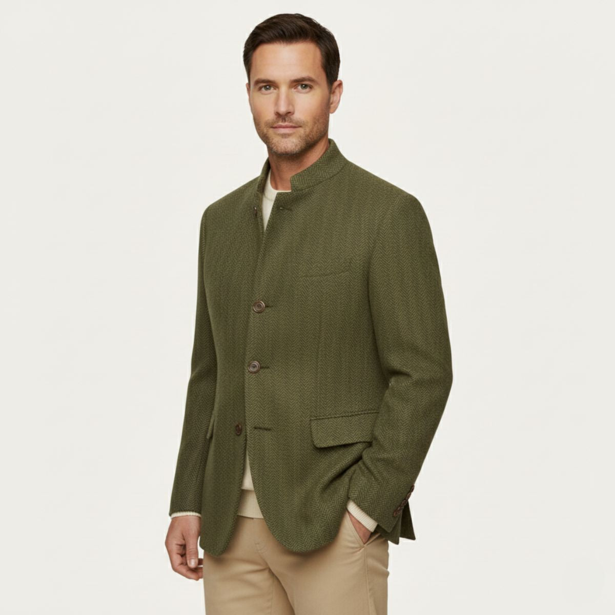 The Milverstone Men’s Wool Single Breasted Tweed Blazer Jacket
