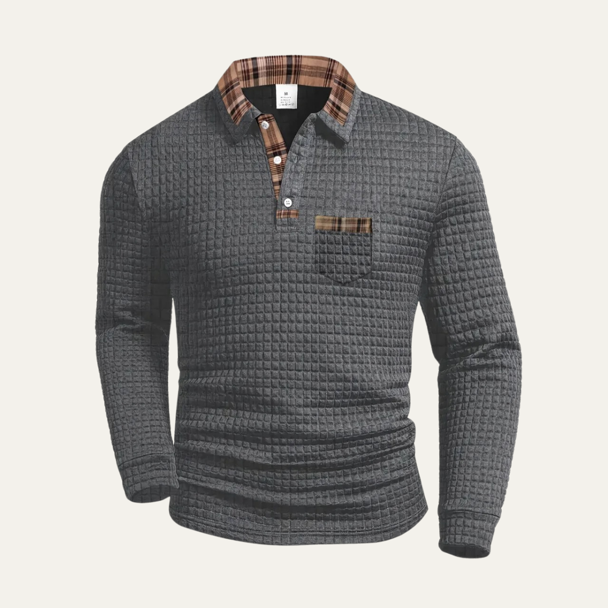 The Monopoli Men’s Casual Waffle Knit Polo Sweater