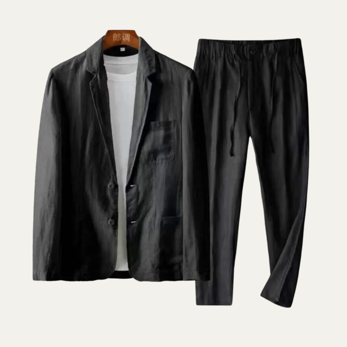 The Treviso Men’s Lightweight Linen Blazer and Pants Set – Casual Two Piece Suit