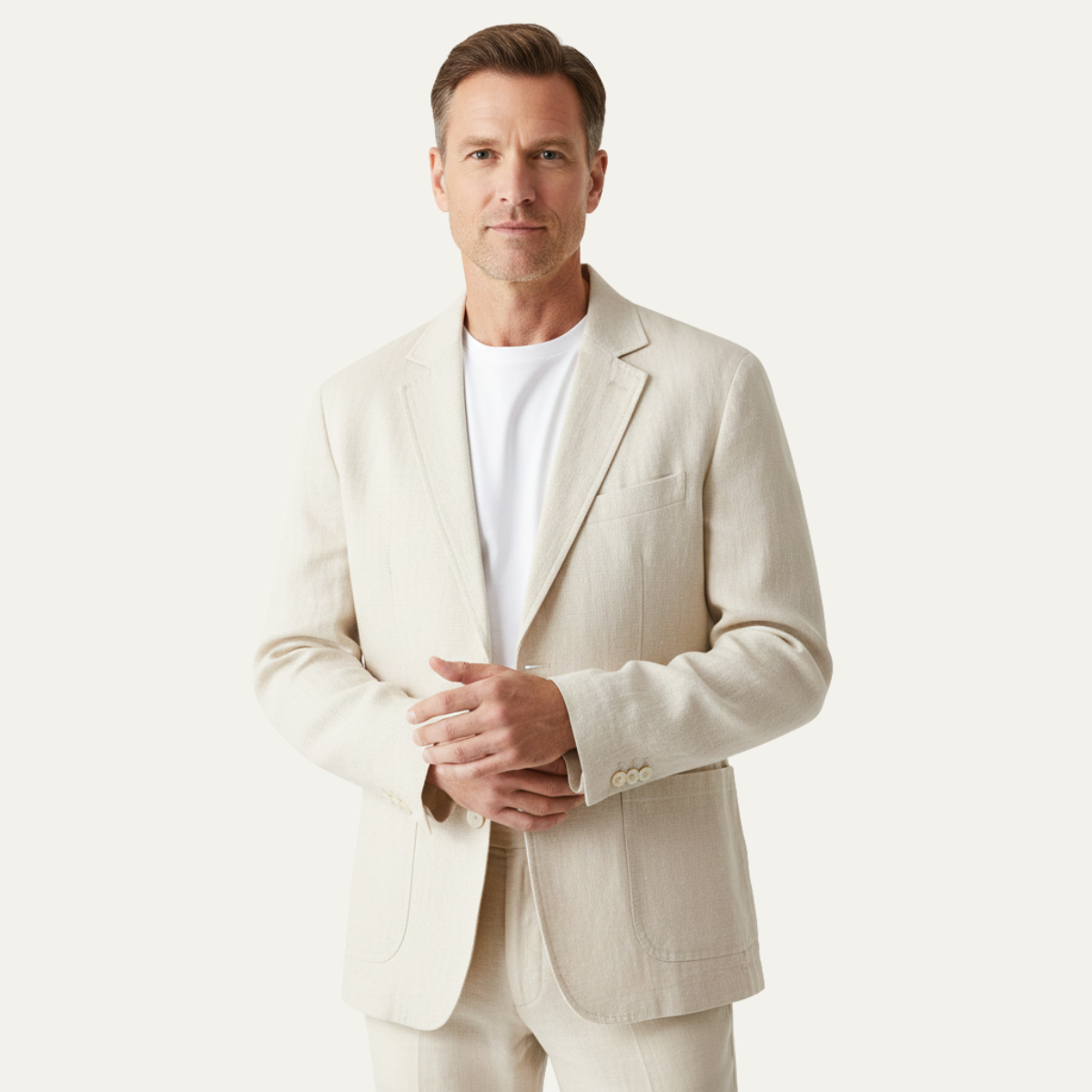 The Elmstead Men’s Men’s olid Color Casual Linen Blazer