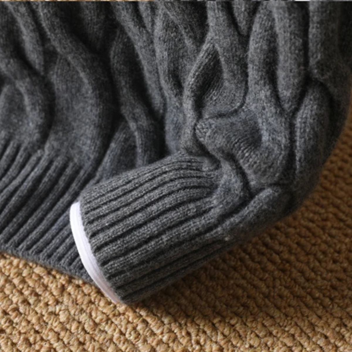 The Brookcrest Men's Warm Winter Cable Knit Crewneck Sweater
