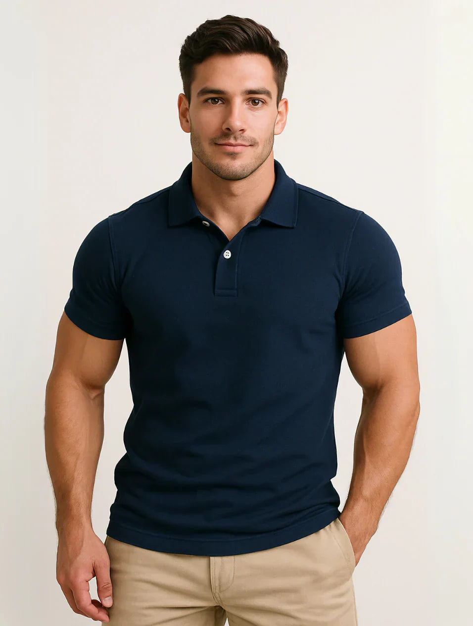 The Santorini Men's Timeless Navy Blue Polo