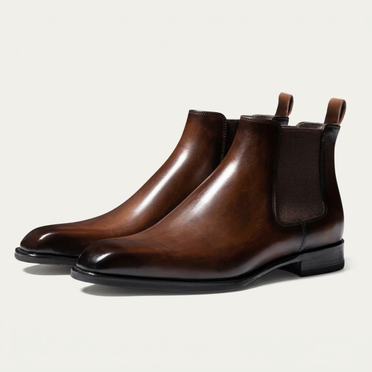 The Hawthorne  Sleek Slip On Ankle Leather Dress Boots
