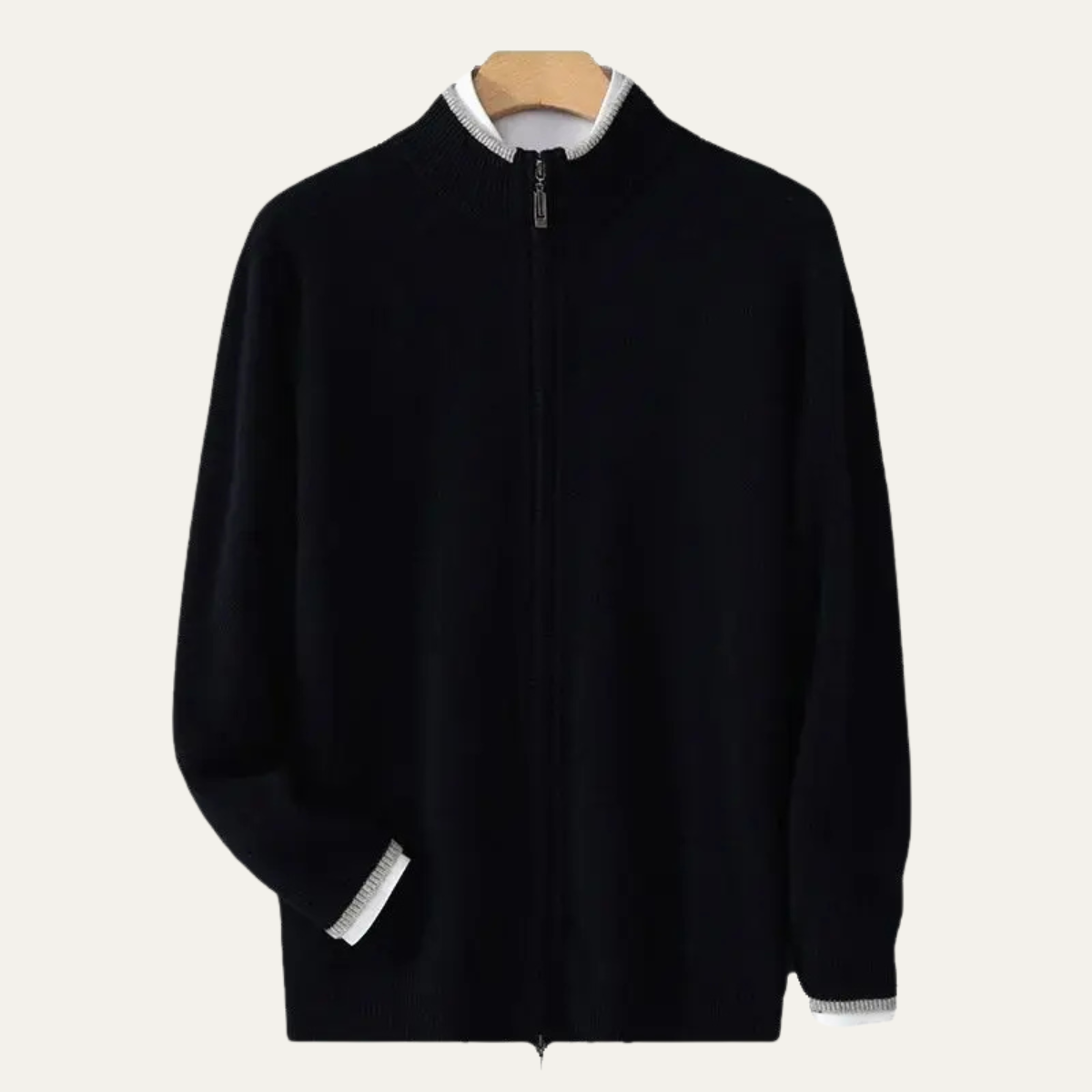 The Antibes Men’s Soft Warm Winter Knit Zip Up Wool Cardigan