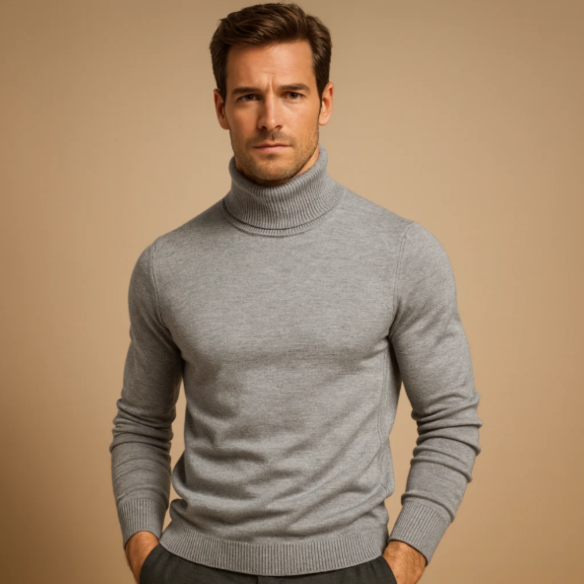 The Tarryton Men’s Casual Slim Fit Knitted Turtleneck Sweater