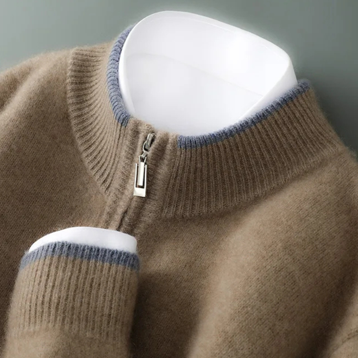 The Antibes Men’s Soft Warm Winter Knit Zip Up Wool Cardigan