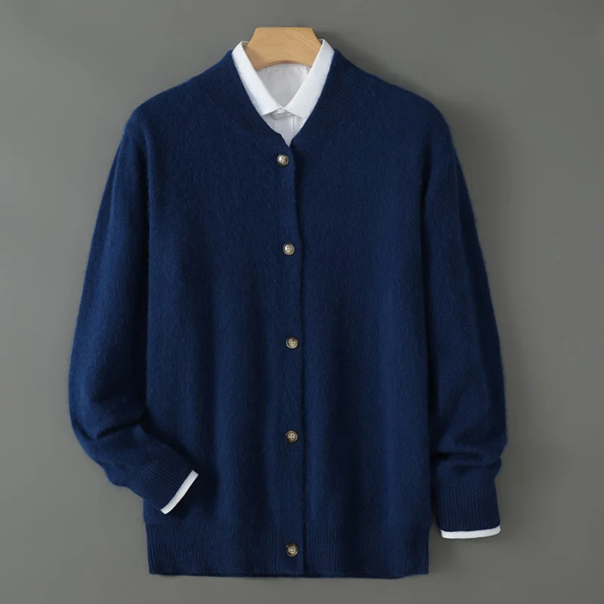 The Coimbra Men’s Elegant Stand Collar Cashmere Cardigan