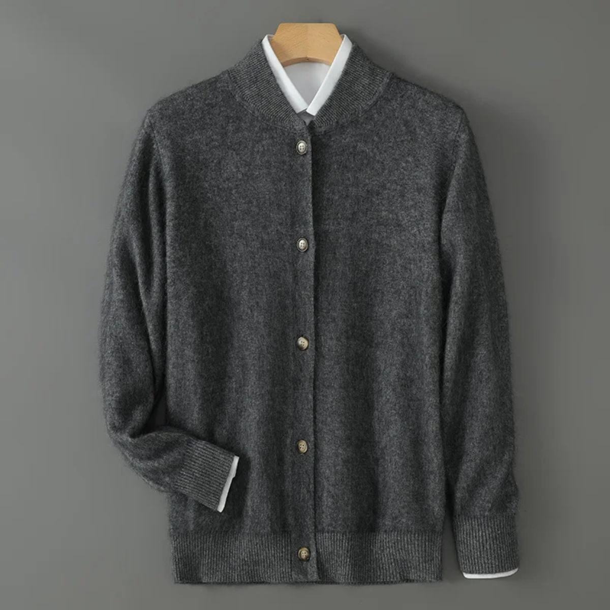 The Coimbra Men’s Elegant Stand Collar Cashmere Cardigan
